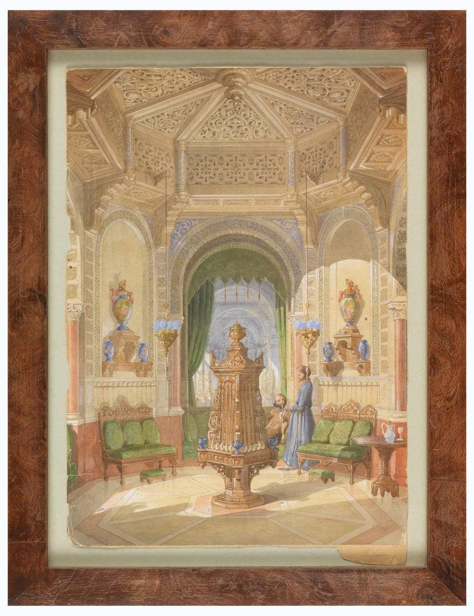 Rajz, terv egy mór dohányzóhelyiséghez [Tabagie], 1844 körül. alkotó: Léon Feuchère