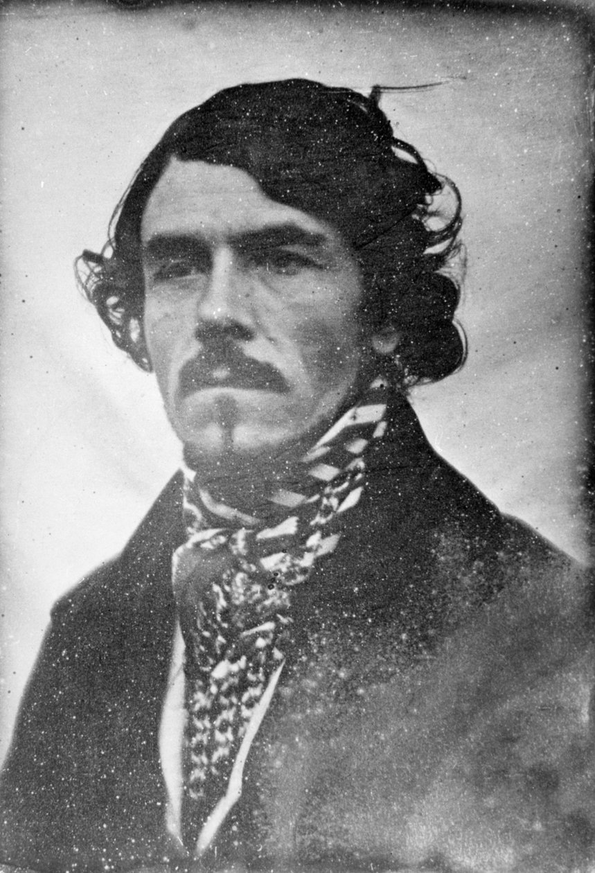 Eugène Delacroix teljes arcképe, fej és váll, 1842 (dagerrotípia) alkotó: Léon Riesener