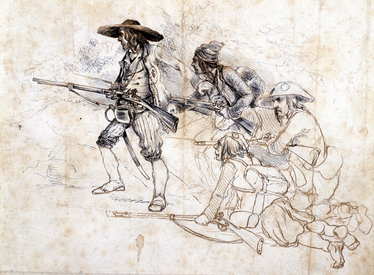 Chouan katonák – Léonce Pepetit, B.M. de Dinan rajza alkotó: Léonce Justin Alexandre Petit