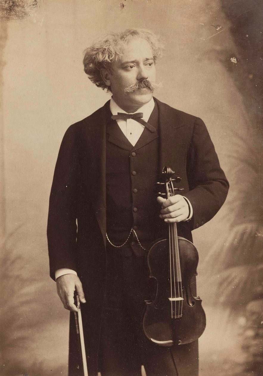 Paul de Sarasate hegedűművész és zeneszerző portréja 1844-1908, c. 1895. alkotó: London . Photo studio Elliott and