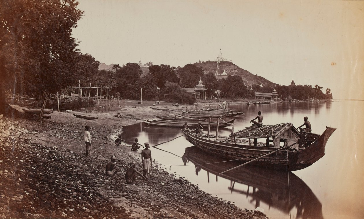 Csónakok Ava-ban, Burma sw fotó alkotó: Lord Henry Rawlinson
