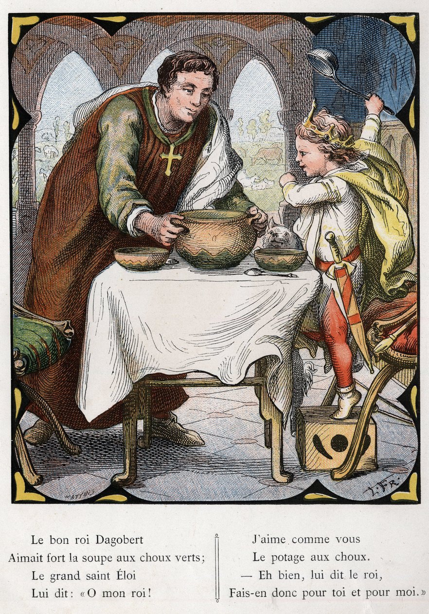 Illusztráció: Lorenz Frolich (1820-1908) a „The Good King Dagobert” című népszerű dalhoz. J. Hetzel kiadás.1880 körül. alkotó: Lorens Frolich