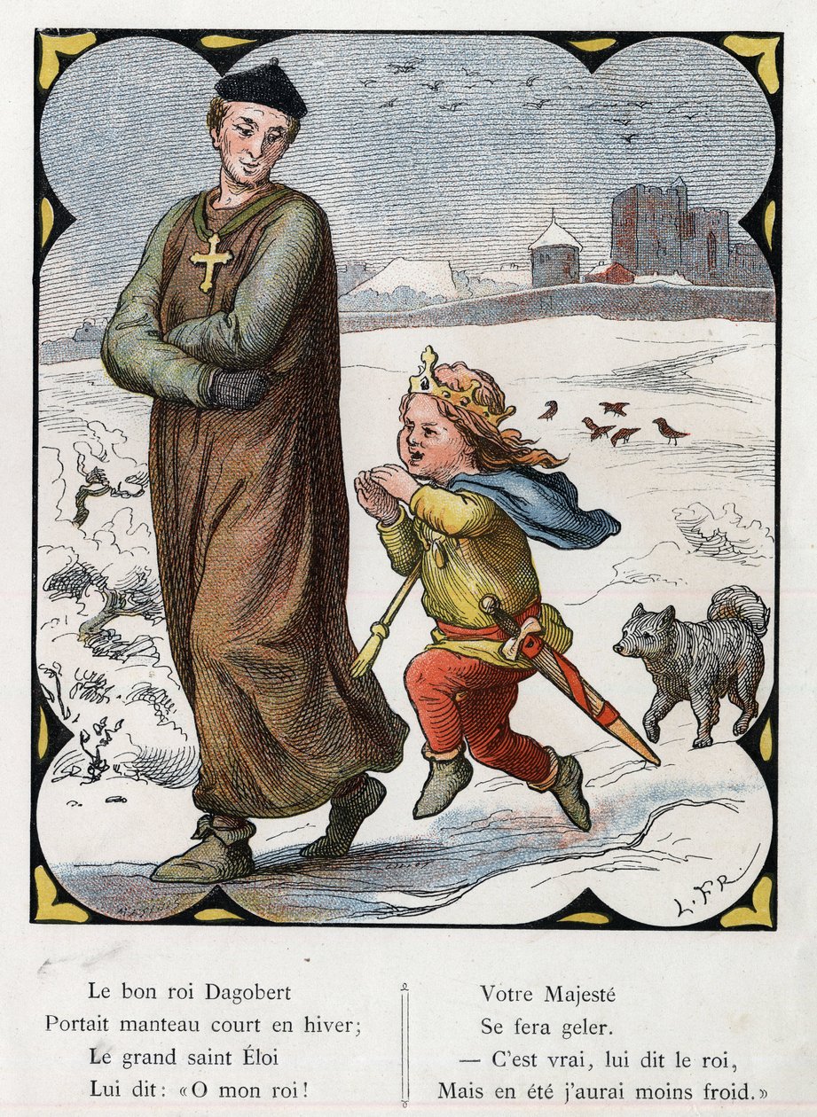Illusztráció: Lorenz Frolich (1820-1908) a „The Good King Dagobert” című népszerű dalhoz. J. Hetzel kiadás.1880 körül. alkotó: Lorens Frolich