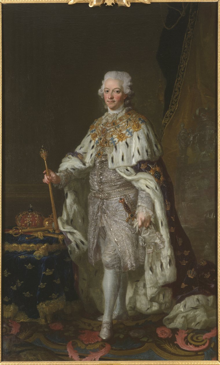 Gustave III de Suede – III. Gusztáv svéd király portréja alkotó: Lorens the Younger Pasch