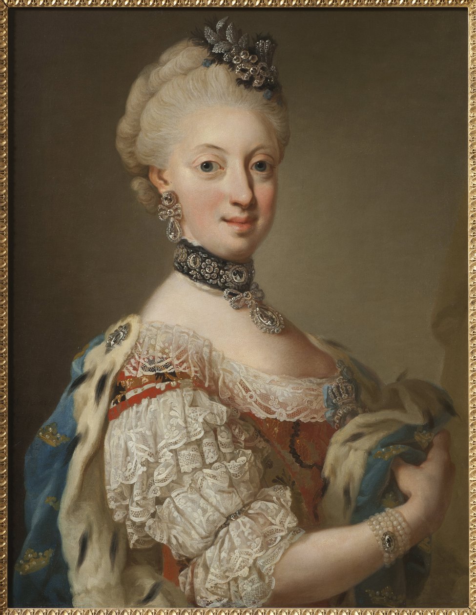 Sophie Madeleine de Danemark, reine de Suede – A dán Sophia Magdalena (1746-1813), svéd királynő portréja, Pasch, Lorenz, az ifjabb (1733-1805). Olajfestmény alkotó: Lorens the Younger Pasch
