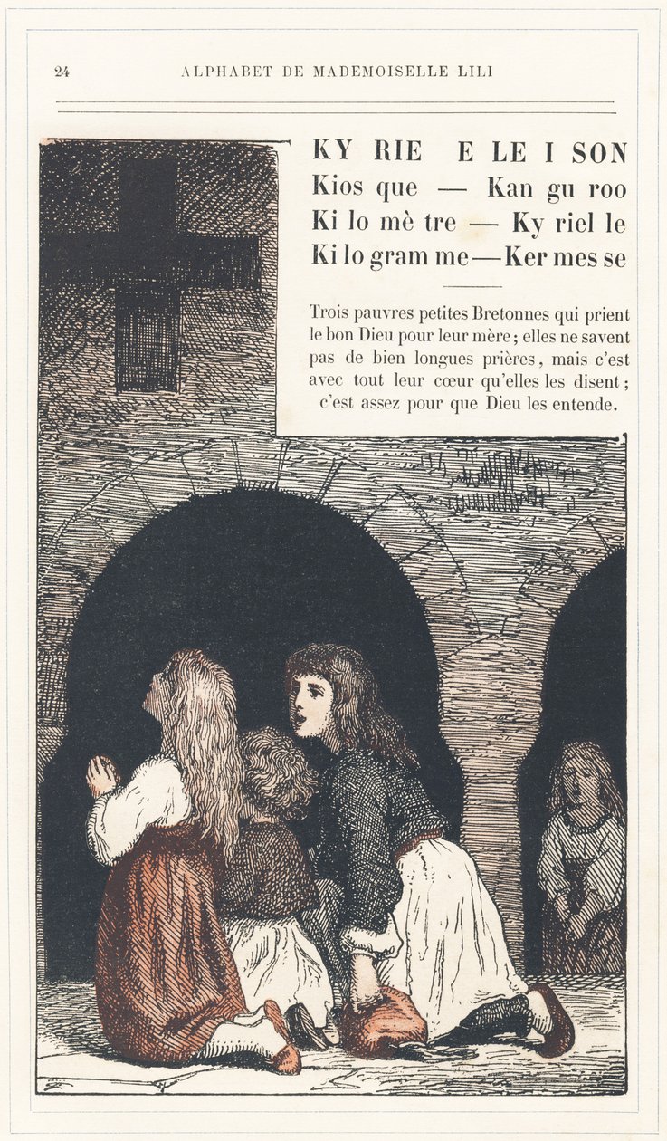 Kyrie Eleison, Kioszk, Kanguroo, Kilométer, Kyrielle, Kilogramm, Kermesse, 24. oldal - Ábécé Lili kisasszony, L. Froelich L. és egy apuka (maga Hetzel) által. Bibliotheque  Magasin d