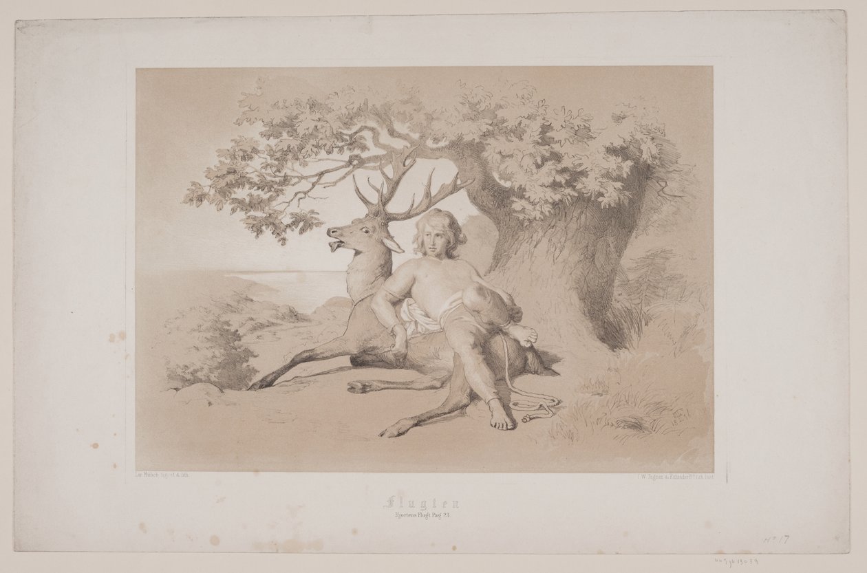 A repülés, p. 23, illusztráció Christian Winther "Flight of the Deer" című művéhez alkotó: Lorenz Frølich