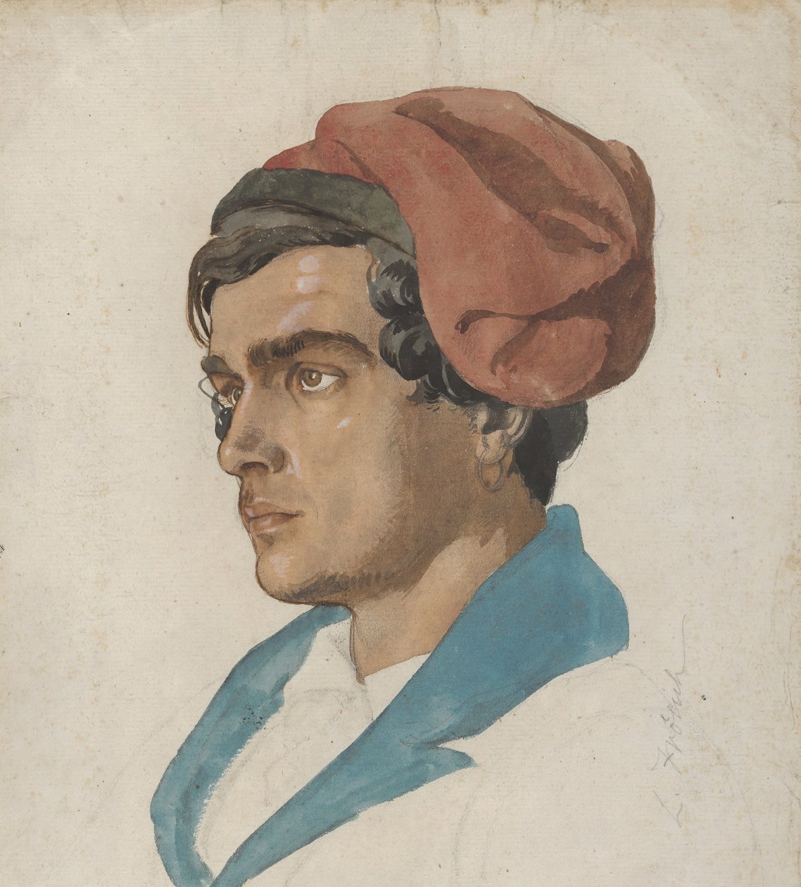 Egy capri halász vezető tanulmánya, kb. 1849. alkotó: Lorenz Frølich