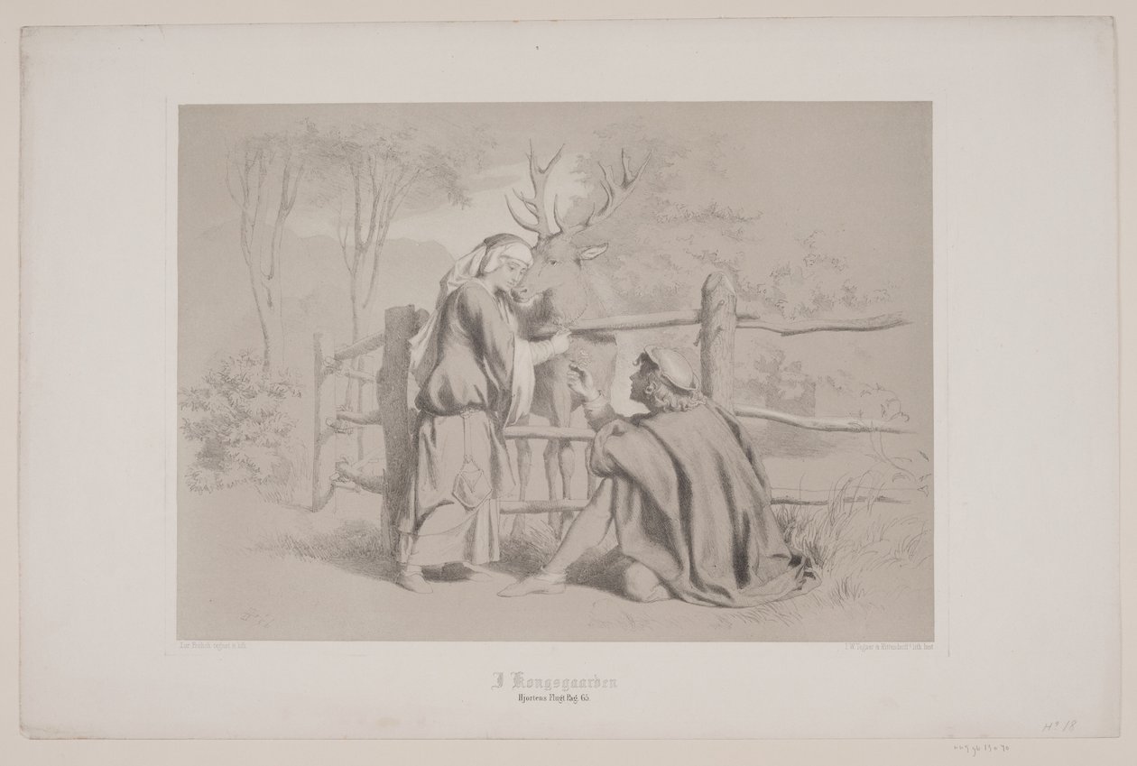 In Kongsgården, pag. 65, illusztráció Christian Winther "Flight of the Deer" című művéhez alkotó: Lorenz Frølich