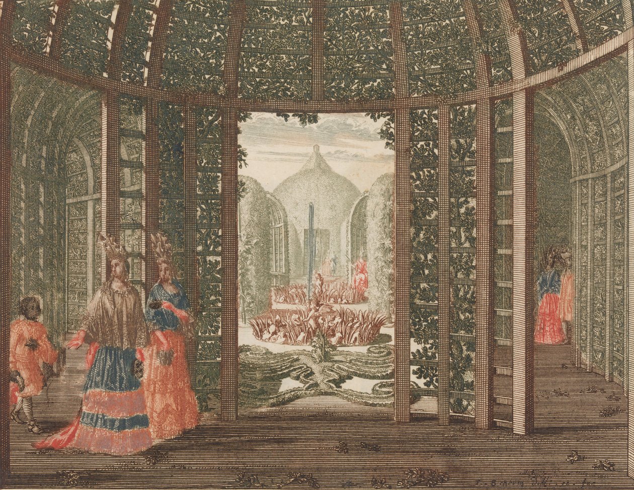 A zöld királynő kabinetje”, in: Tooneel Der Voornaamste Nederlands Huizen, En Lust Hove..., n.d.. alkotó: Lorenz Scherm
