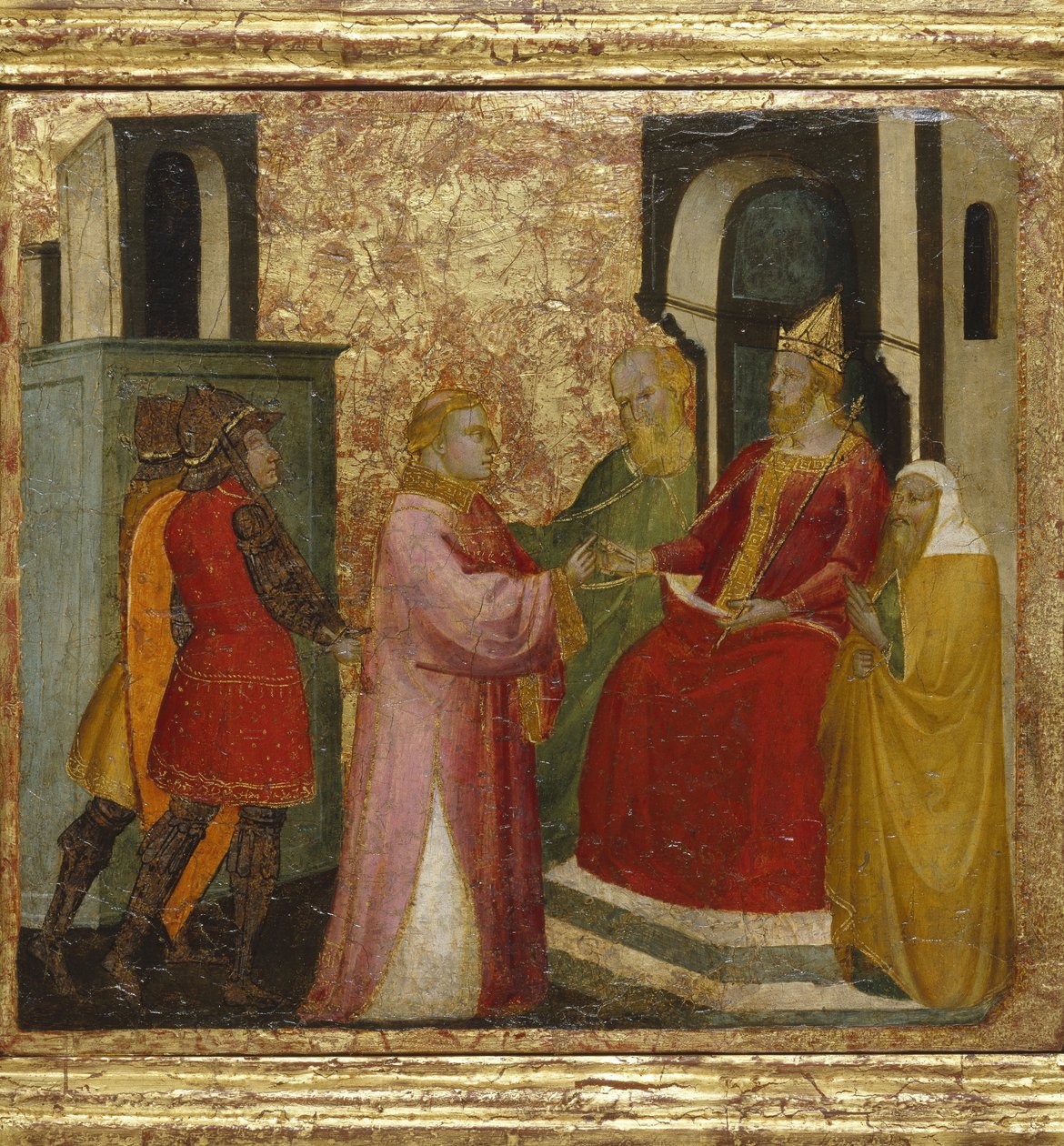 Szent Lőrincet Valerianus prefektus elé rendelték alkotó: Lorenzo di Niccolò