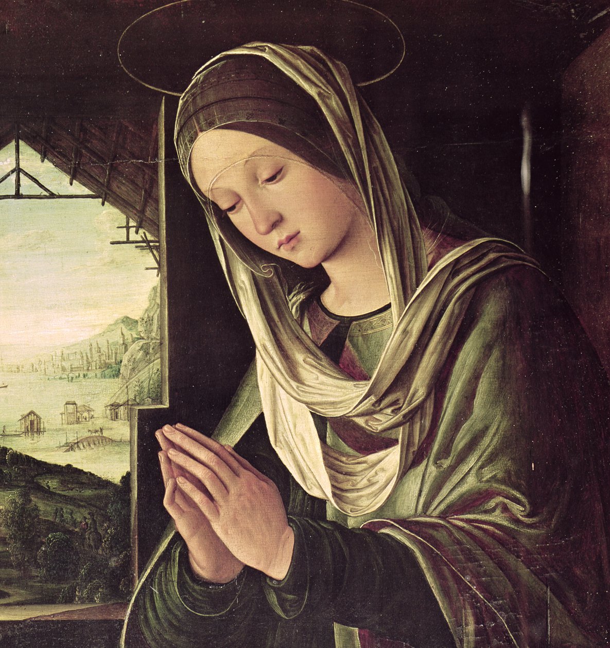 Születés, 1490 körül (201617 részlet) alkotó: Lorenzo Costa