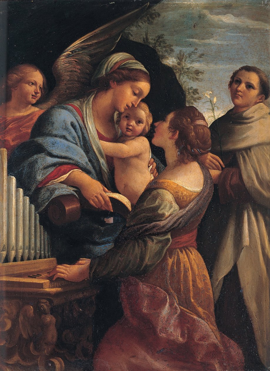 Madonna a gyermekkel, Szent Cecily és Szent Albert alkotó: Lorenzo Garbieri