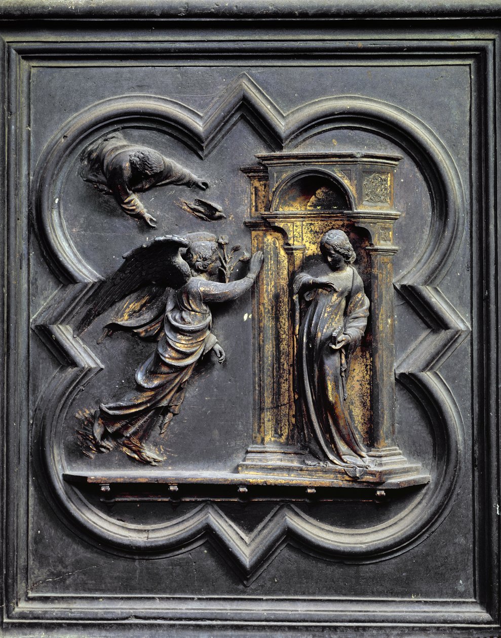 A San Giovanni keresztelőkápolna északi ajtajának első táblája, 1403-24 (bronz) alkotó: Lorenzo Ghiberti