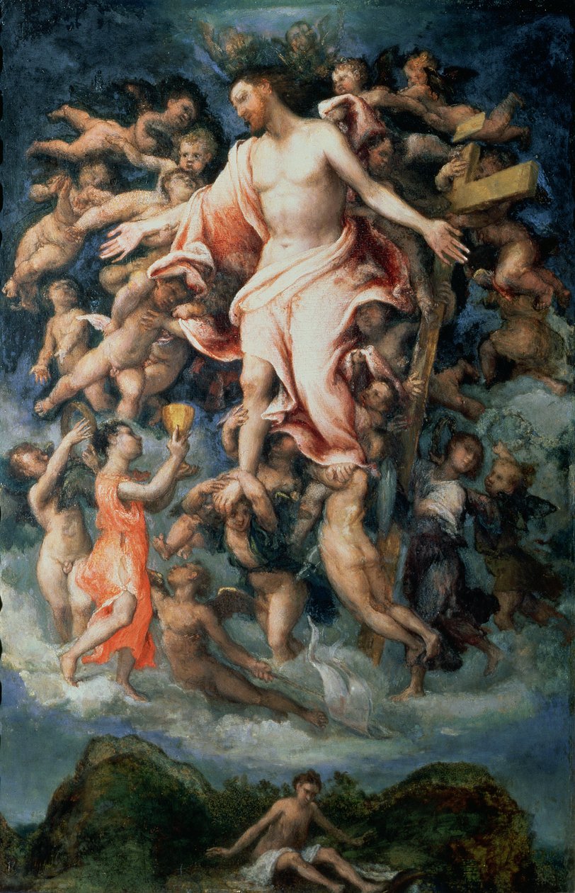 Krisztus sebeiből vért gyűjtő angyal, 1543 (panel) alkotó: Lorenzo Lotto
