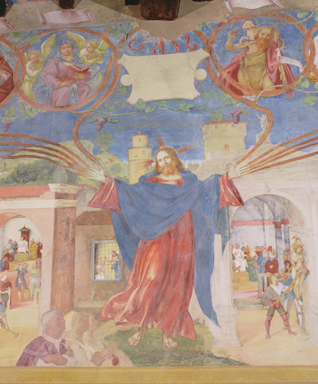 Részlet a "Krisztus szőlője és Szent Barbara legendája" című képből, 1524 alkotó: Lorenzo Lotto