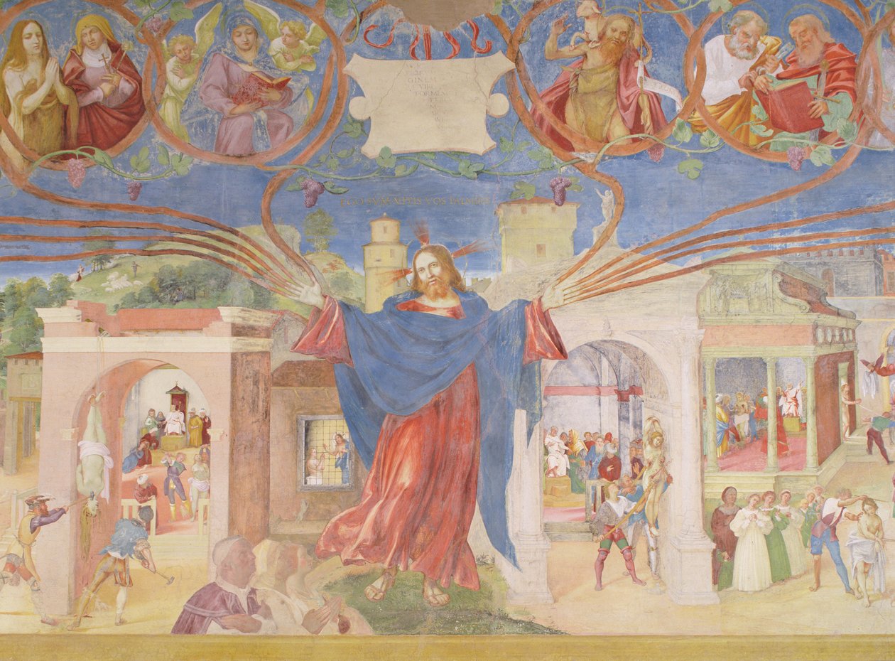 Részlet a "Krisztus szőlője és Szent Barbara legendája" című képből, 1524 alkotó: Lorenzo Lotto