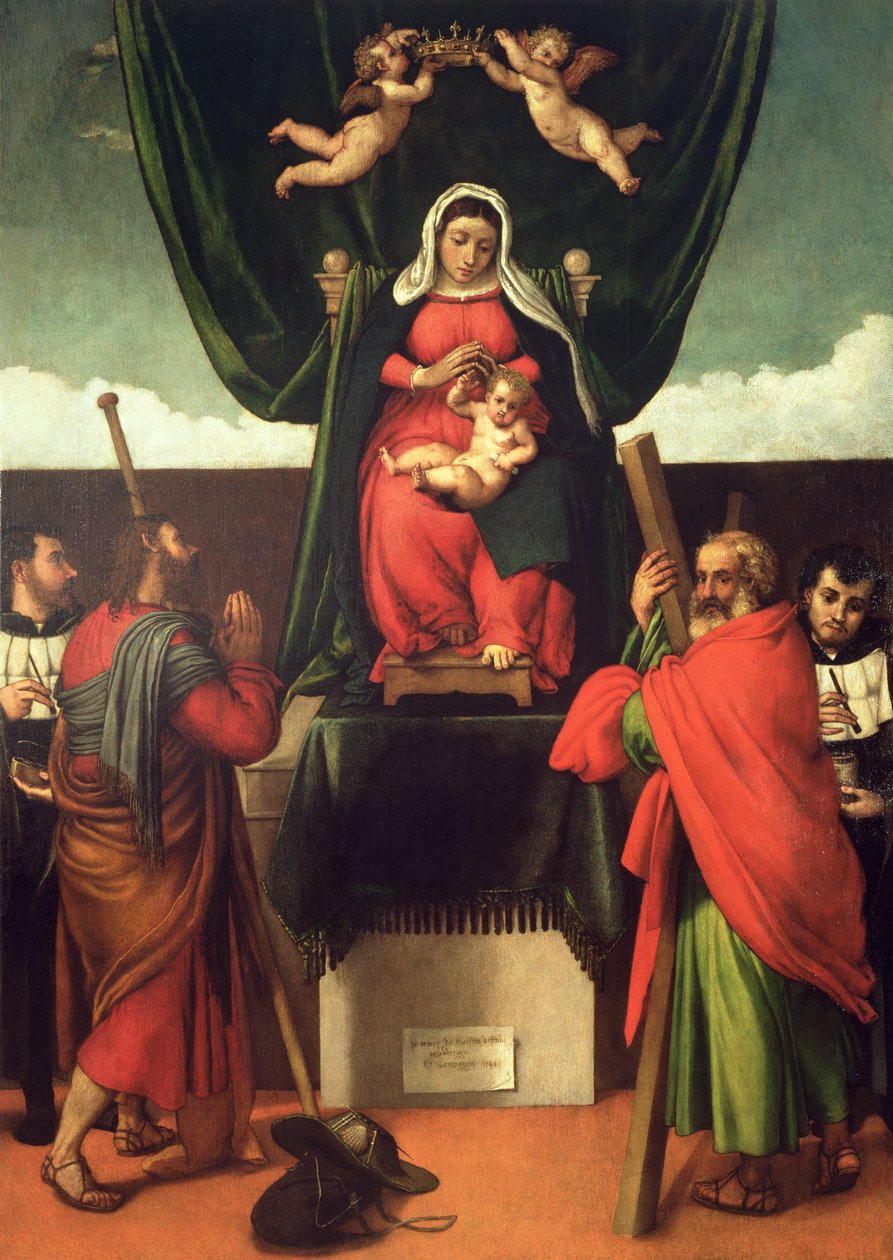 Madonna és a négy szenttel trónoló gyermek, 1546 alkotó: Lorenzo Lotto