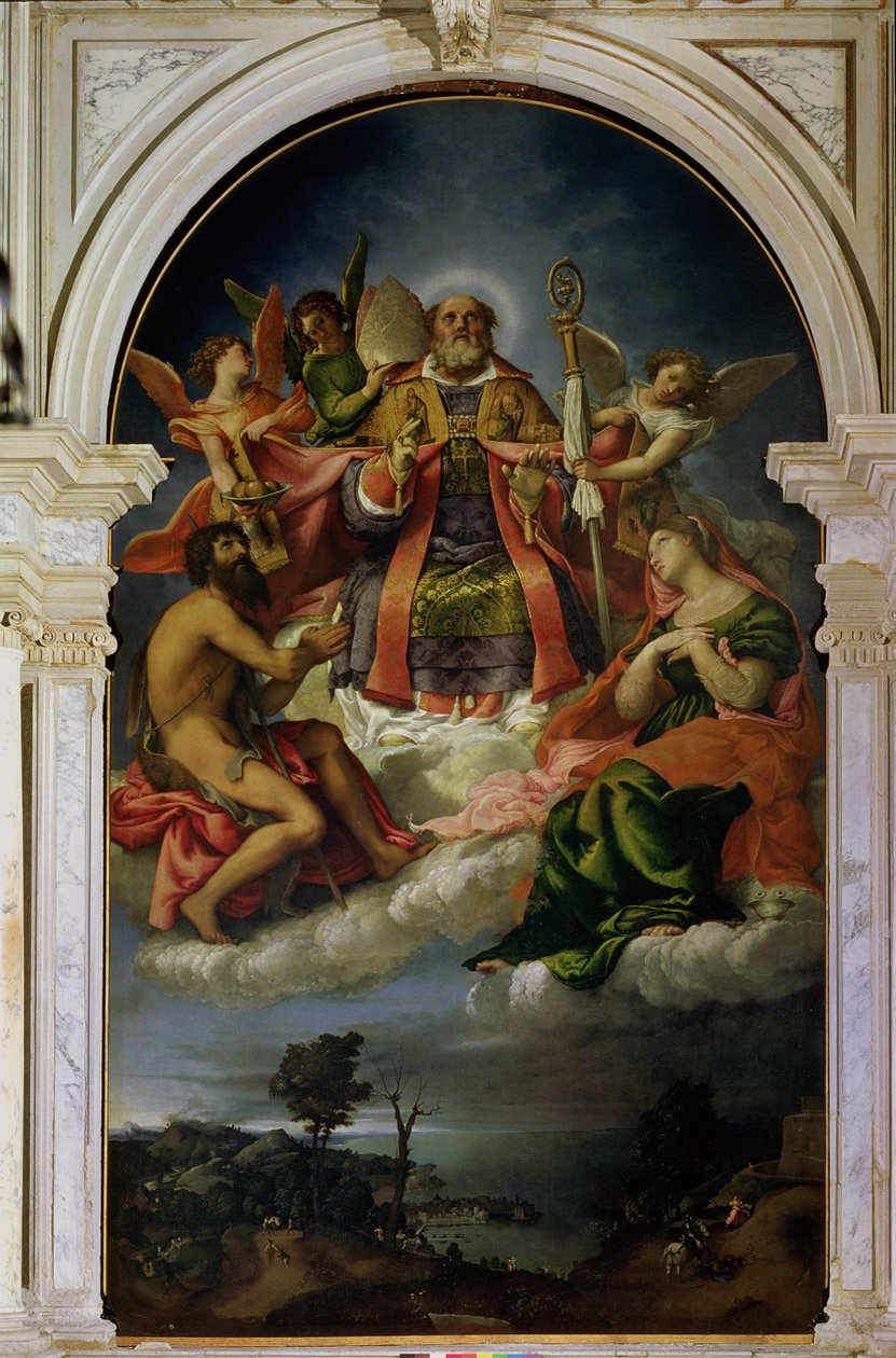 Szent Miklós dicsőségben a szentekkel alkotó: Lorenzo Lotto
