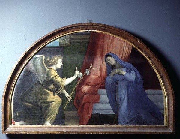Az Angyali üdvözlet, 1530-35 körül alkotó: Lorenzo Lotto