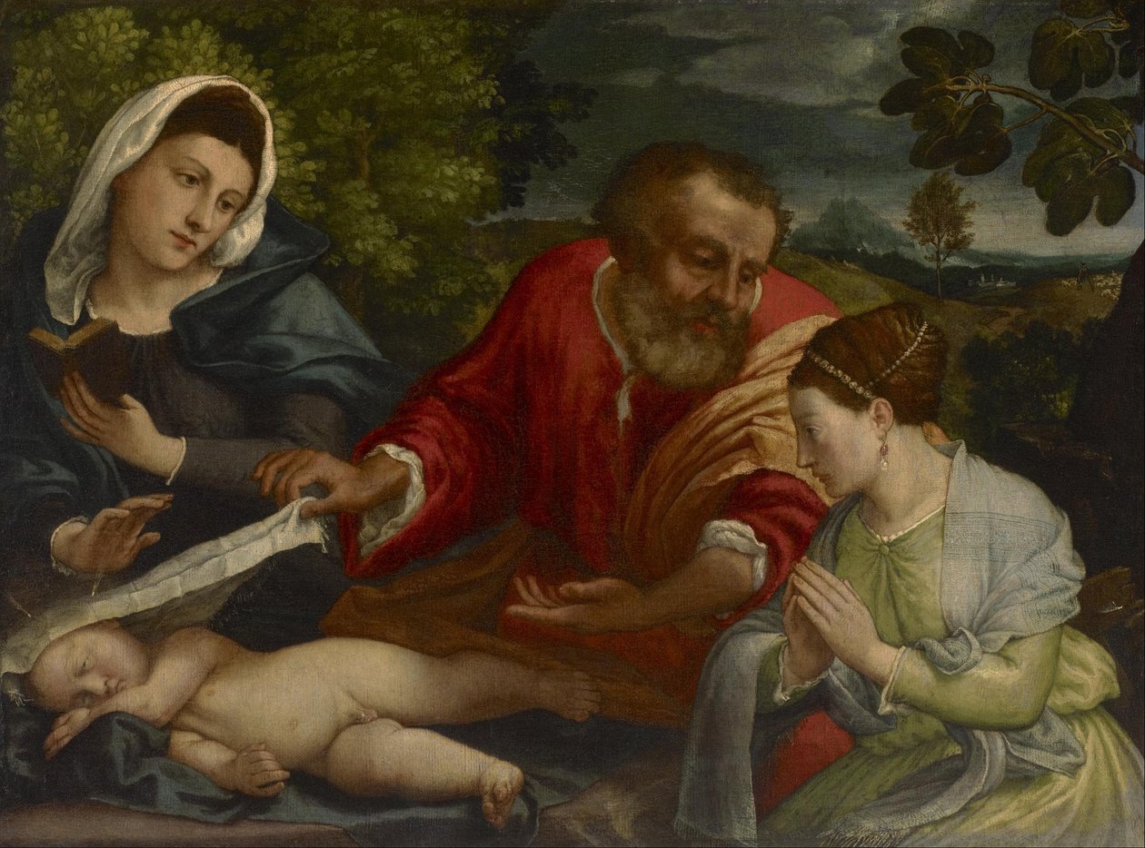 A Szent Család Donatrixszal, mint Alexandriai Szent Katalin alkotó: Lorenzo Lotto