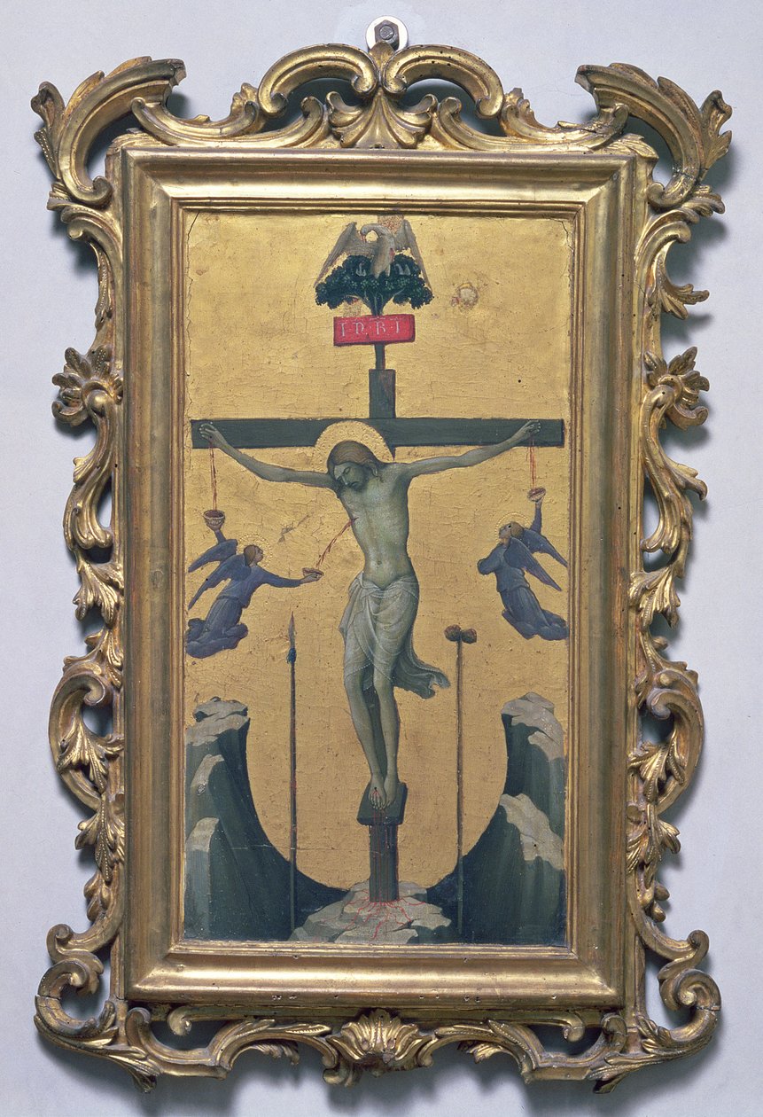 Keresztre feszítés (tempera a panelen) alkotó: Lorenzo Monaco