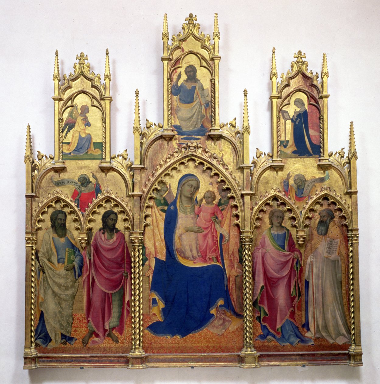 Madonna és gyermeke szentekkel (tempera panelen) alkotó: Lorenzo Monaco