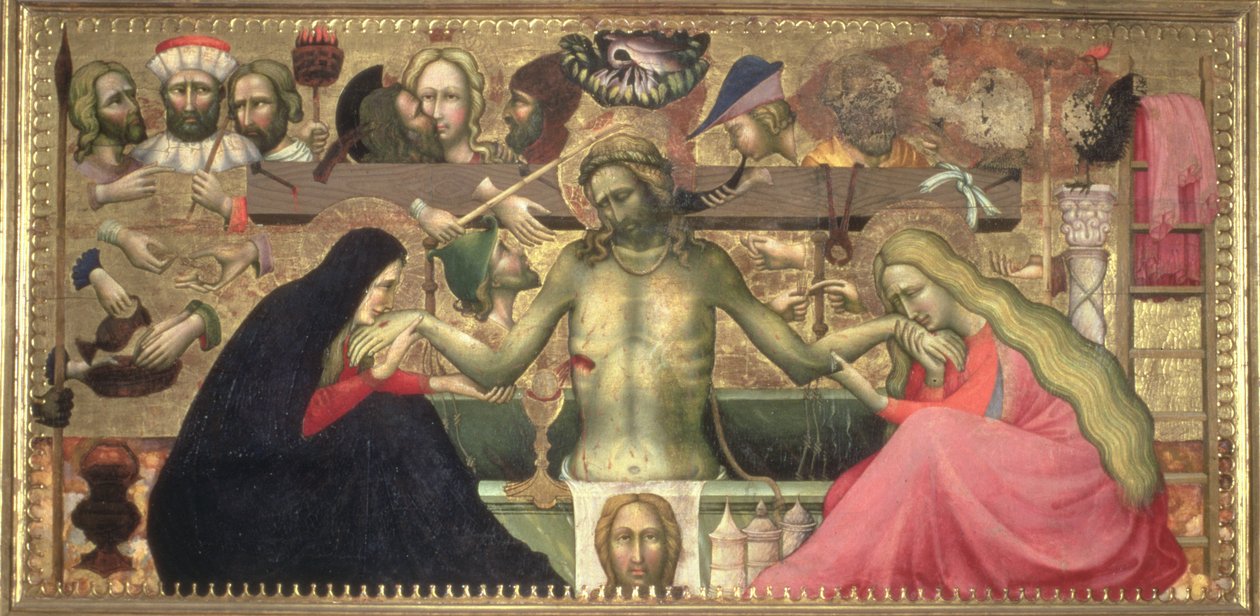 Fájdalmas ember a szenvedély eszközeivel, 1404 (tempera a panelen) alkotó: Lorenzo Monaco