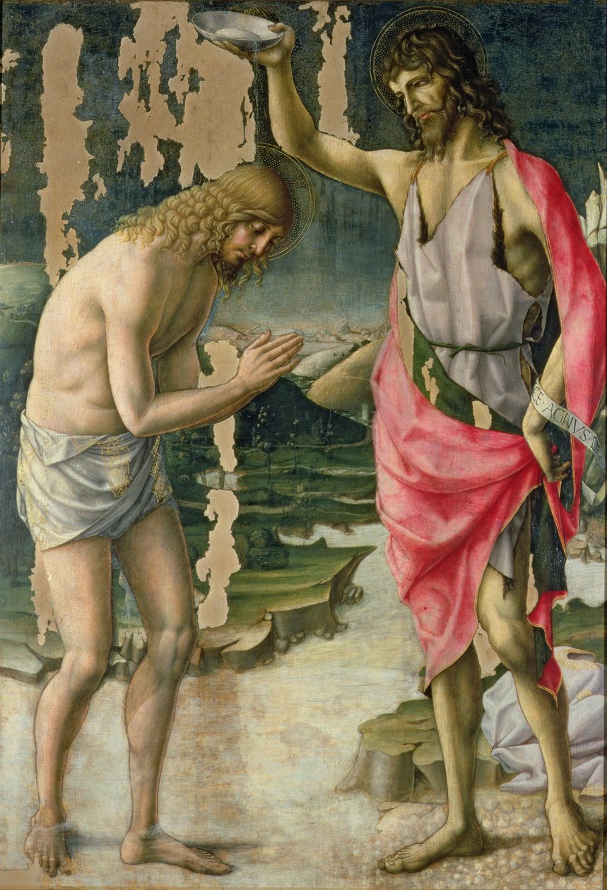 Krisztus megkeresztelkedése (tempera a panelen) alkotó: Lorenzo d Alessandro da Severino II