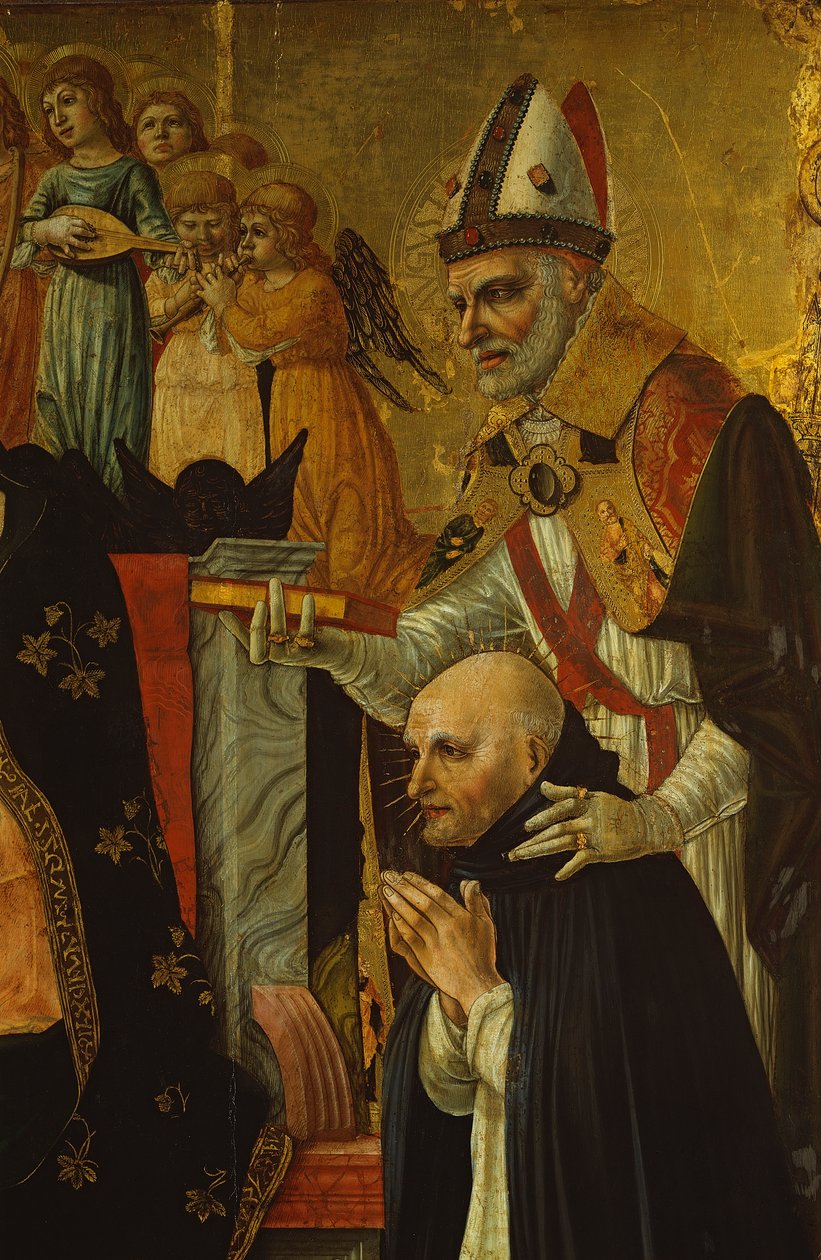 Sienai Szent Katalin házassága, Szent Ágoston és Beatus domonkos részlete, 1481-1500 körül (tempera a panelen) (lásd még: 99055) alkotó: Lorenzo dAlessandro da Severino II
