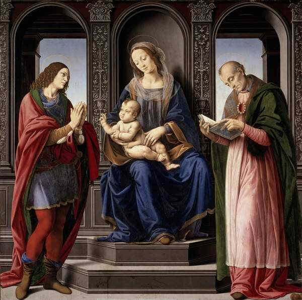 Madonna és gyermeke SS. Julián és Miklós alkotó: Lorenzo di Credi