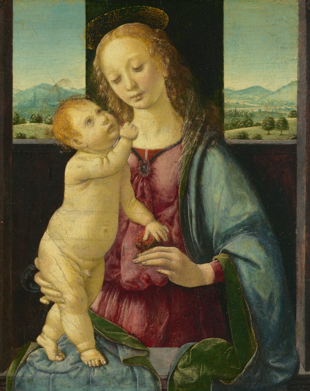 Madonna és a gyermek gránátalmával, 1475-80 alkotó: Lorenzo di Credi