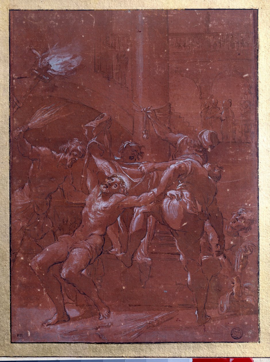 Lorenzo Garbieri dit il Nepote (1580-1654) Párizs barna tintával és mosással megkorbácsolása. Louvre múzeum alkotó: Lorenzo  Garbieri