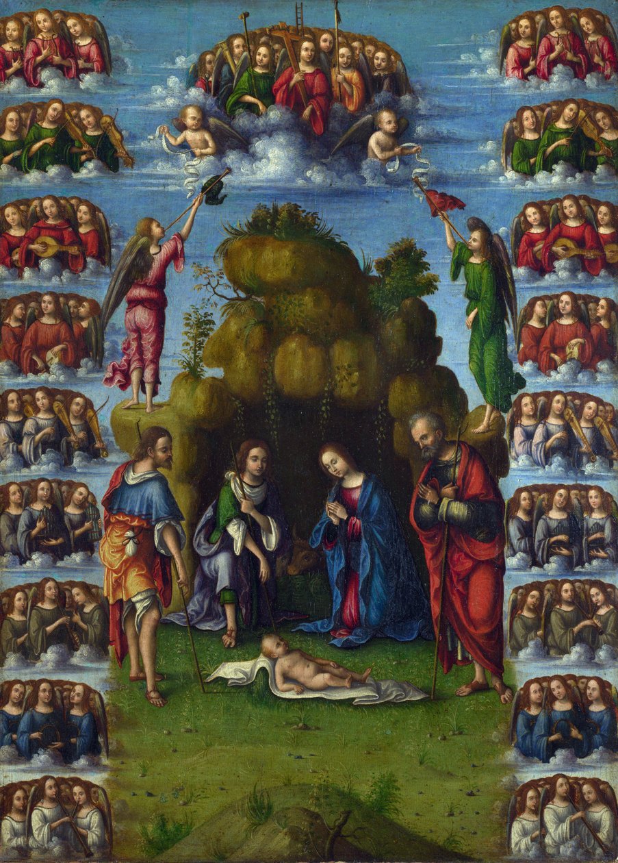 ""A mágusok imádata"" Lorenzo Costa (1460-1535) festménye 1499 Dim 52x37 cm National Gallery, London alkotó: Lorenzo Costa