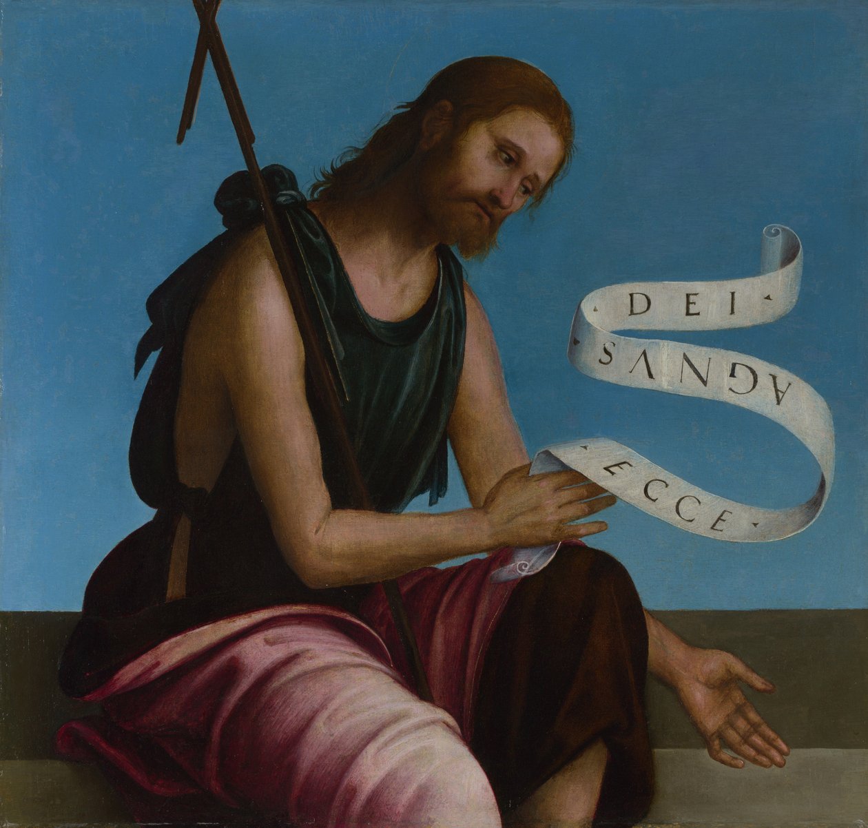 Keresztelő Szent János főoltárkép, S. Pietro oratóriuma Vincoliban, 1505 alkotó: Lorenzo Costa