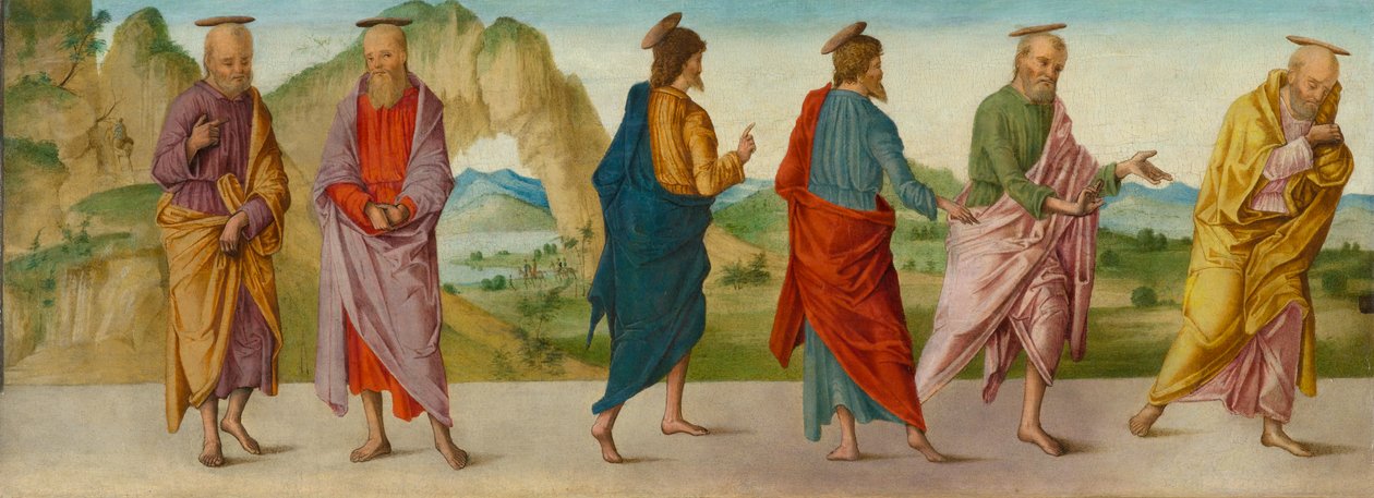 The Miracle of the Catafalque (A panel), 1500-1506 körül (tempera a panelen) alkotó: Lorenzo Costa