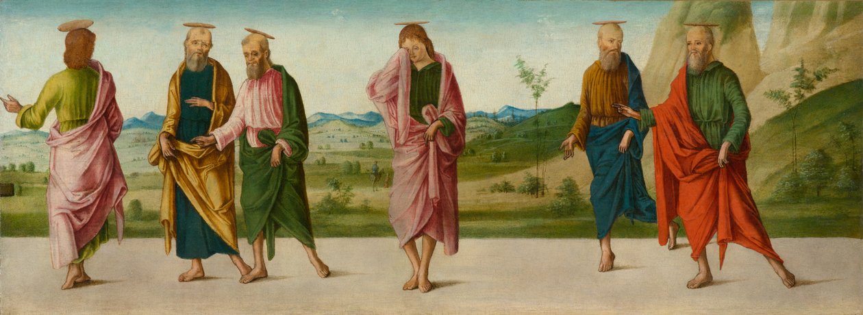 The Miracle of the Catafalque (C panel), 1500-1506 körül (tempera a panelen) alkotó: Lorenzo Costa