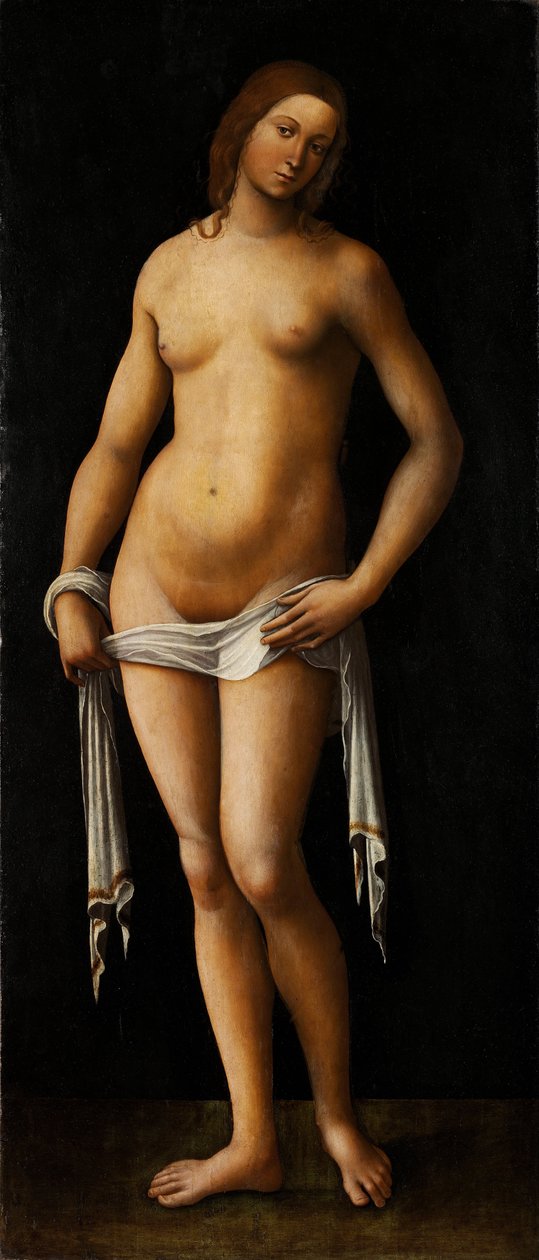 Venus - Peinture de Lorenzo Costa (1460-1535) - 1515-1517 - Oil on wood - 174x76 - Szepmuveszeti Muzeum, Budapest alkotó: Lorenzo Costa