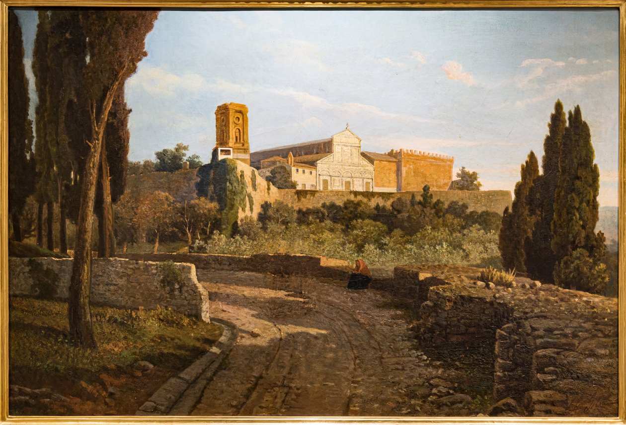 Kilátás a Szent Miniato al Monte-templomra alkotó: Lorenzo Gelati
