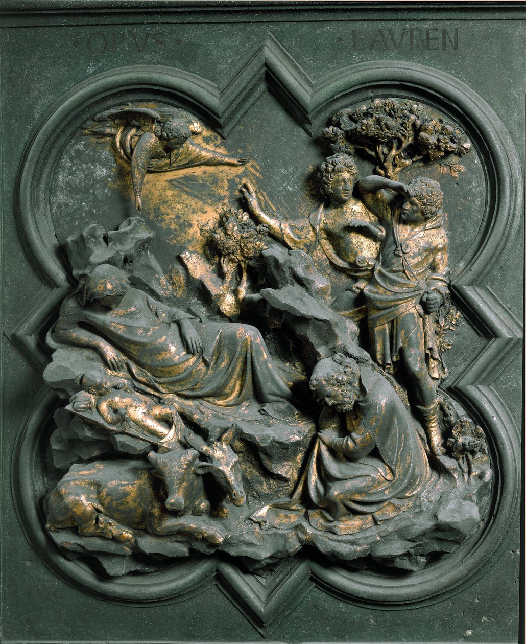North Porte (északon Porte de la Croix néven), külső részlet: a Nativita. Lorenzo Ghiberti (1378-1455) bronzszobra alkotó: Lorenzo Ghiberti