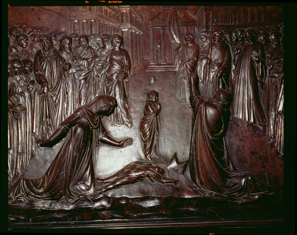 Szent Zenobius kegyhely, a halott gyermek részlete, 1432-42 körüli 97641 bronz részlet alkotó: Lorenzo Ghiberti