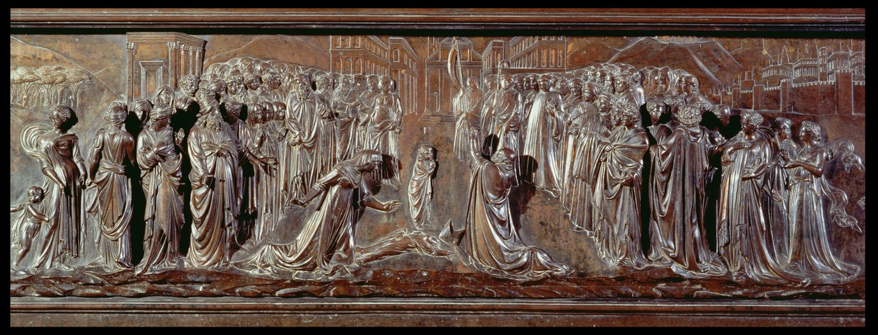 Szent Zenobius kegyhely, a dombormű részlete, 1432-42 körüli bronz részlet 97641 alkotó: Lorenzo Ghiberti