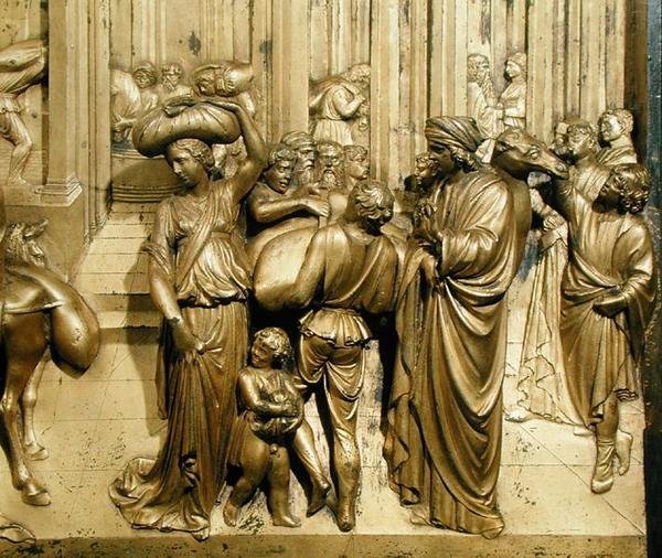 József története, részlet a Keresztelőkápolna keleti ajtaja eredeti paneljéből alkotó: Lorenzo Ghiberti