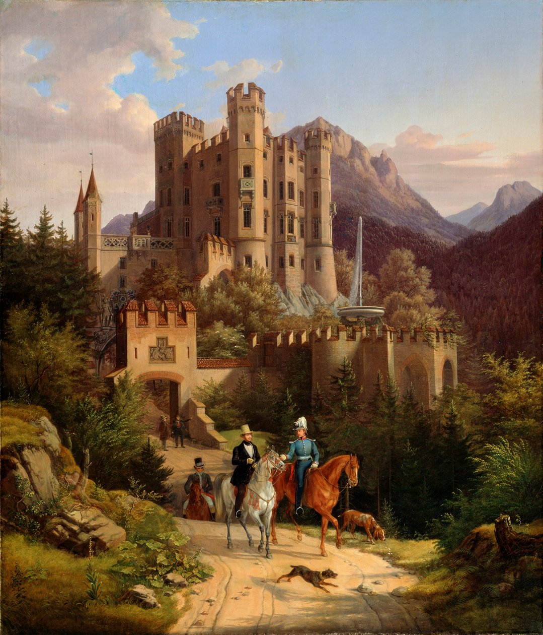 Maximilian trónörökös lovaglás Hohenschwangauban, 1838-1839. alkotó: Lorenzo II Quaglio