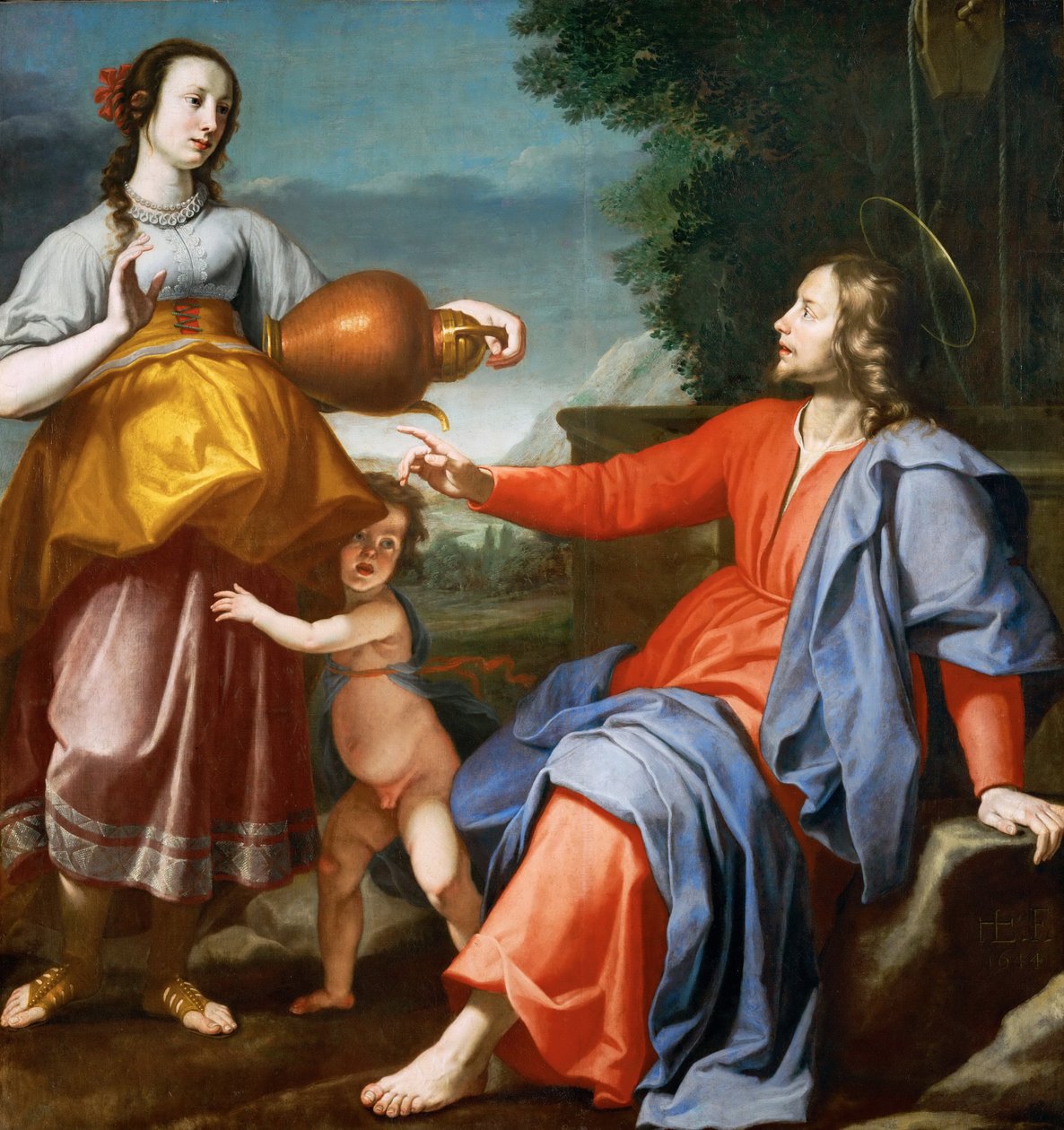 Jesus Christ et la Samaritgaine – Krisztus és a szamaritánus nő – Lorenzo Lippi (1606-1665). Olajfestmény alkotó: Lorenzo Lippi