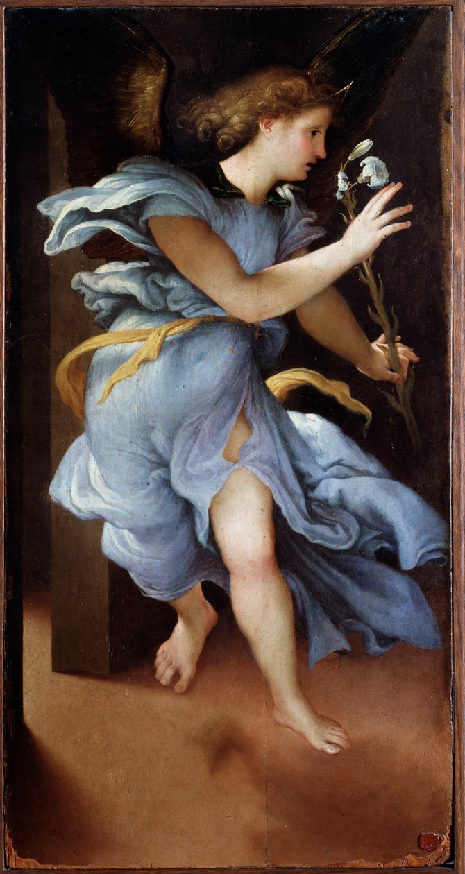 Angyali üdvözlet - festmény alkotó: Lorenzo Lotto