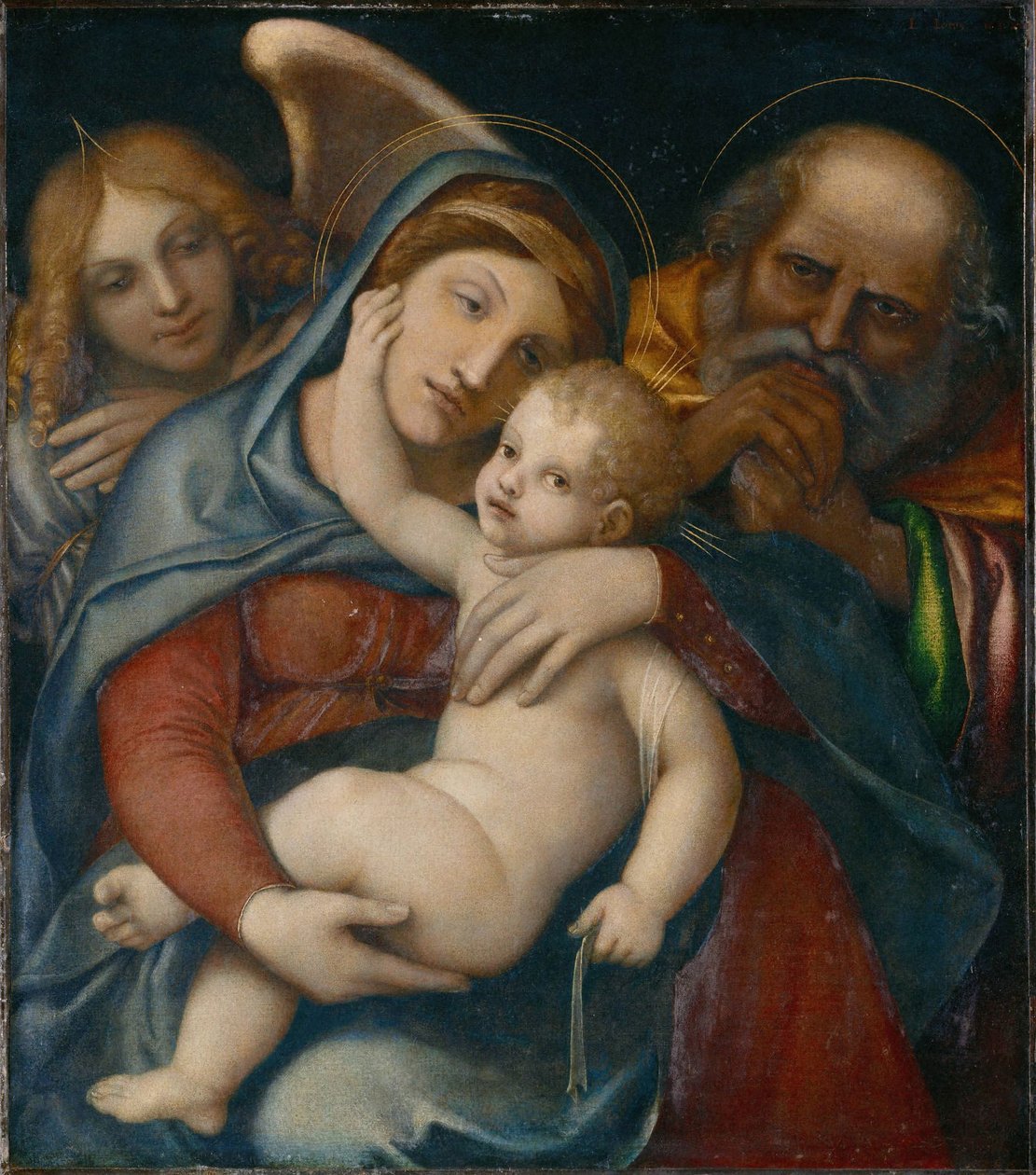 Szent Család Gábriel angyallal alkotó: Lorenzo Lotto