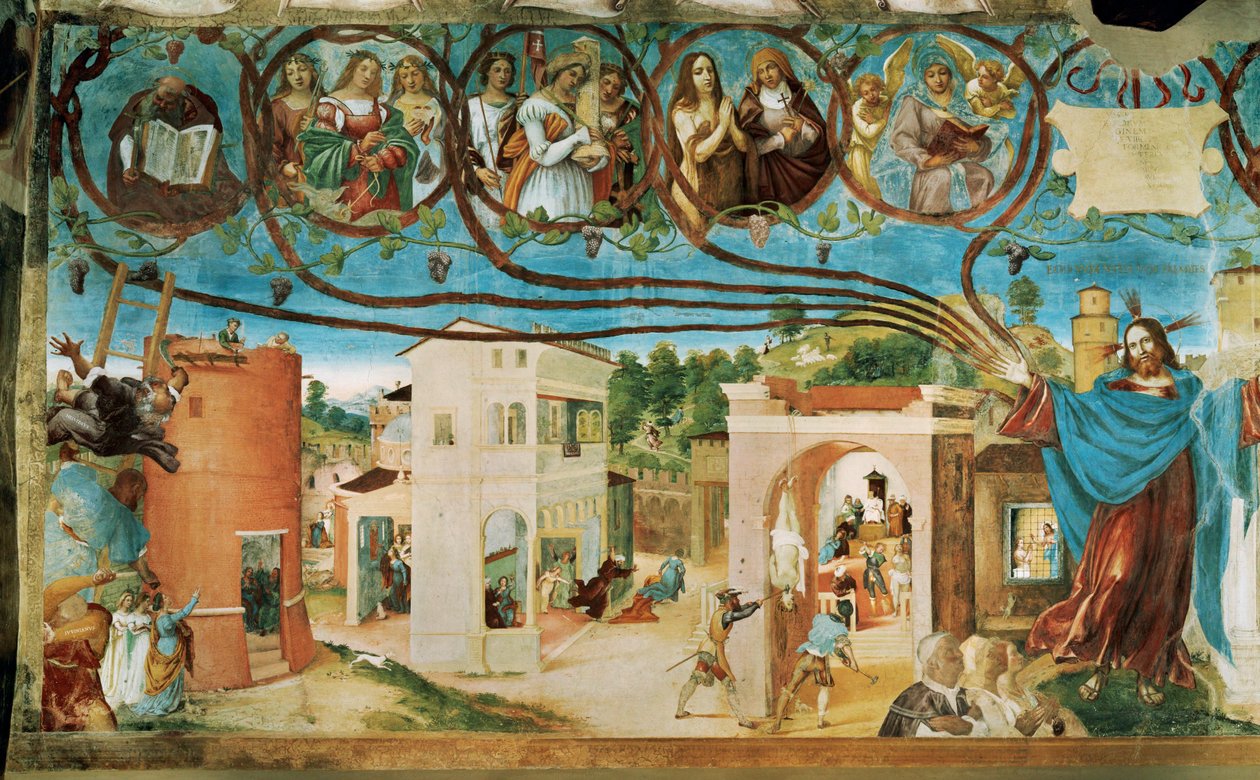 A Capella Suardi bal oldala, Santa Barbara templom Bergamóban ... (falfestmény) alkotó: Lorenzo Lotto