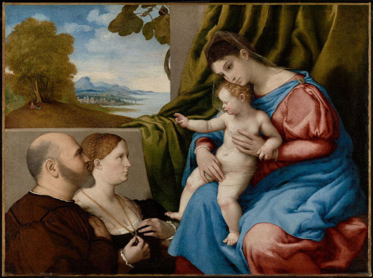 Madonna és gyermeke két adományozóval alkotó: Lorenzo Lotto