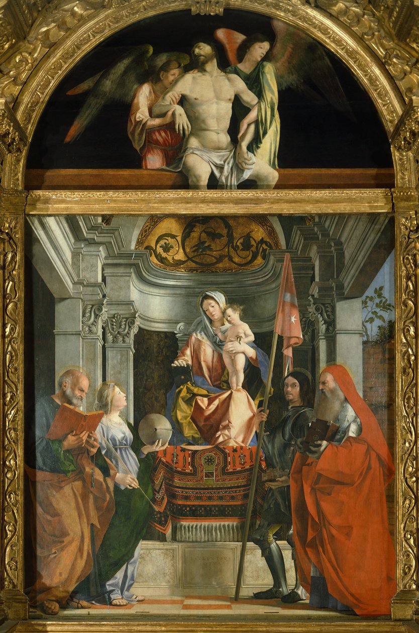 Madonna és szentek, Lorenzo Lotto (kb. 1480-1556), olaj, vászon alkotó: Lorenzo Lotto